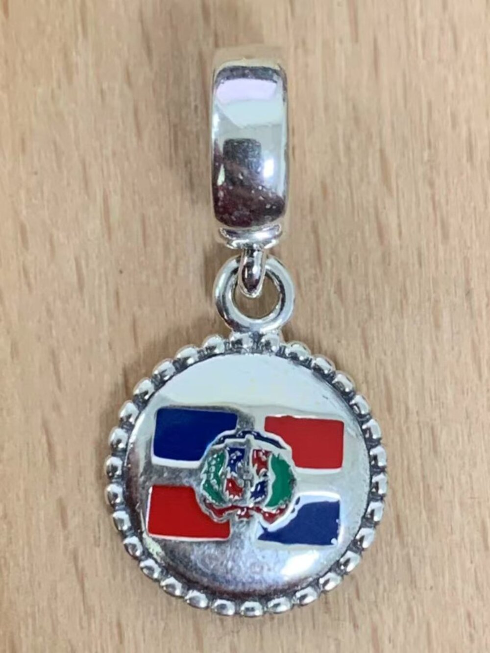 Pandora Dominican Republic Flag Charm, S925 Silver Jewelry Bracelets